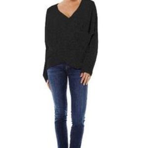 Small Black Wrap/Cross Front Sweater
